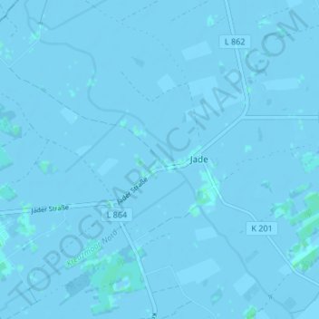 Topografische Karte Jaderaltendeich, Höhe, Relief