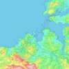Topografische Karte La Coruña, Höhe, Relief