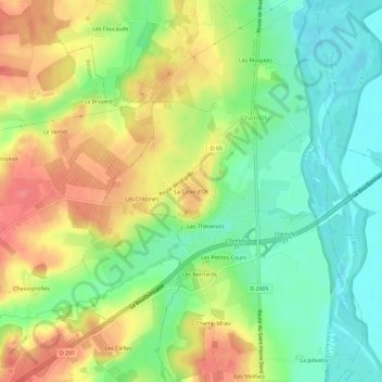Topografische Karte La Croix d'Or, Höhe, Relief