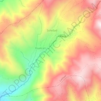 Topografische Karte Pariacaca, Höhe, Relief