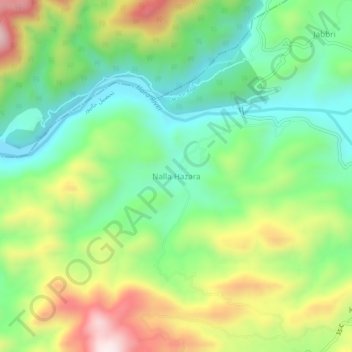 Topografische Karte Nalla Hazara, Höhe, Relief