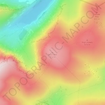 Topografische Karte Branstree, Höhe, Relief