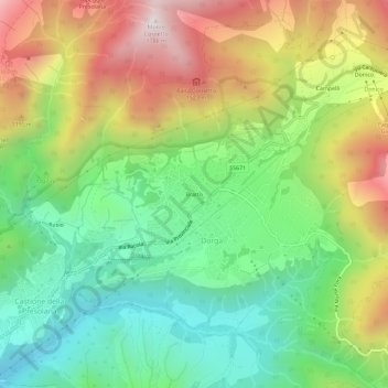 Topografische Karte Bratto, Höhe, Relief