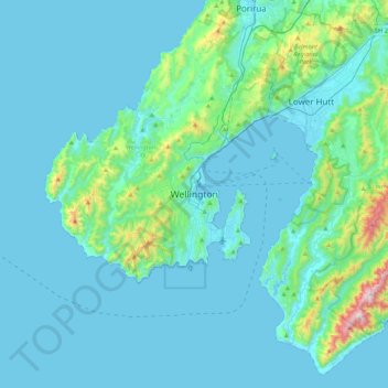 Topografische Karte Wellington, Höhe, Relief