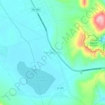 Topografische Karte Pachascucho, Höhe, Relief