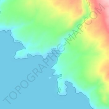 Topografische Karte Caleta Quebrada Honda, Höhe, Relief