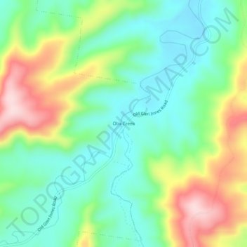 Topografische Karte Obx Creek, Höhe, Relief