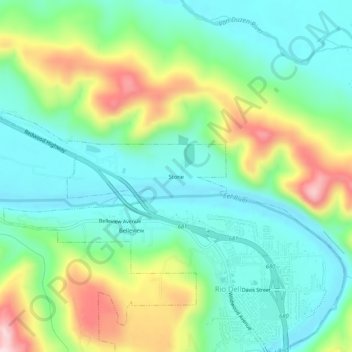 Topografische Karte Stone, Höhe, Relief