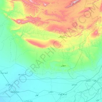 Topografische Karte Dera Bugti District, Höhe, Relief
