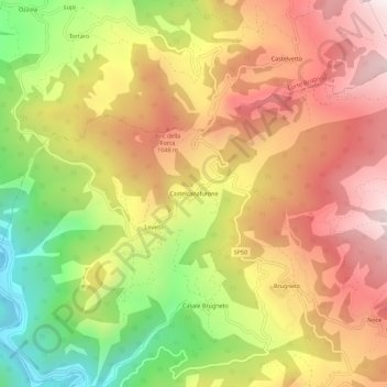 Topografische Karte Castelcanafurone, Höhe, Relief