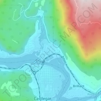 Topografische Karte Raspberry, Höhe, Relief