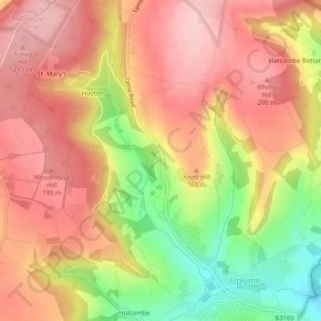 Topografische Karte Yawl, Höhe, Relief