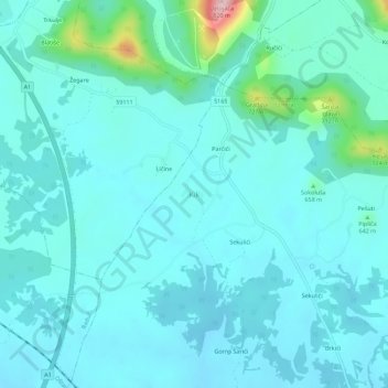 Topografische Karte Kik, Höhe, Relief