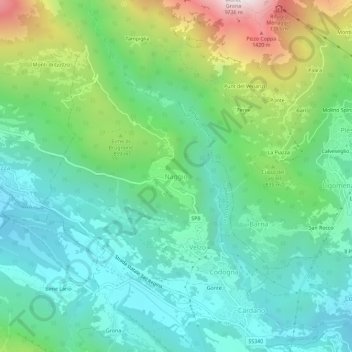 Topografische Karte Naggio, Höhe, Relief