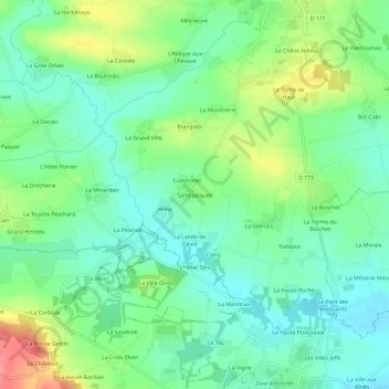 Topografische Karte Saint-Jacques, Höhe, Relief