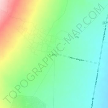 Topografische Karte Anjullón, Höhe, Relief
