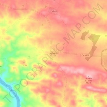 Topografische Karte Picoitos, Höhe, Relief