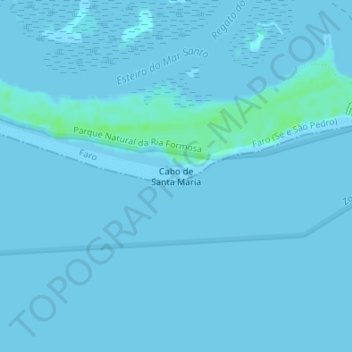Topografische Karte Cabo de Santa Maria, Höhe, Relief