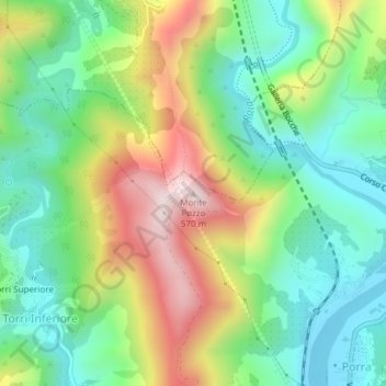 Topografische Karte Monte Pozzo, Höhe, Relief