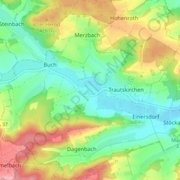 Topografische Karte Fröschendorf, Höhe, Relief