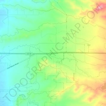 Topografische Karte Fairview, Höhe, Relief