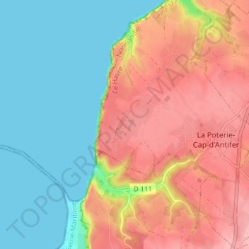 Topografische Karte Le Presbytère, Höhe, Relief