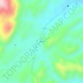 Topografische Karte Cerrado, Höhe, Relief