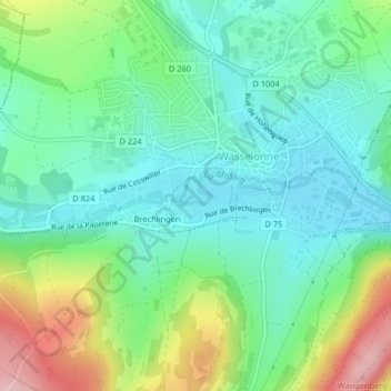 Topografische Karte Bletz, Höhe, Relief