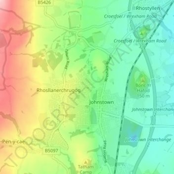Topografische Karte Ponciau, Höhe, Relief