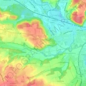 Topografische Karte Ader, Höhe, Relief