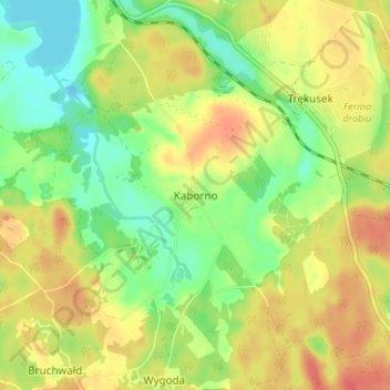Topografische Karte Kaborno, Höhe, Relief