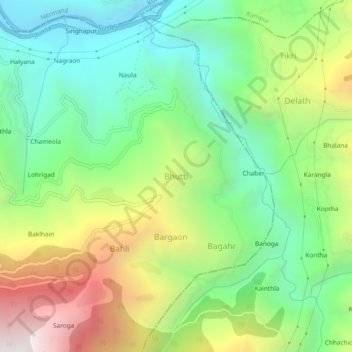 Topografische Karte Bhutti, Höhe, Relief