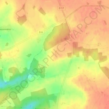 Topografische Karte Chantegeay, Höhe, Relief