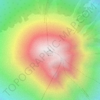 Topografische Karte Gunung Semeru, Höhe, Relief