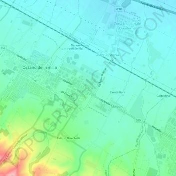 Topografische Karte Tolara, Höhe, Relief