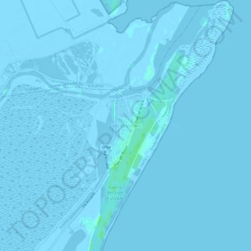 Topografische Karte Lido di Volano, Höhe, Relief