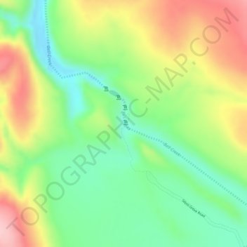 Topografische Karte Bell Gorge, Höhe, Relief