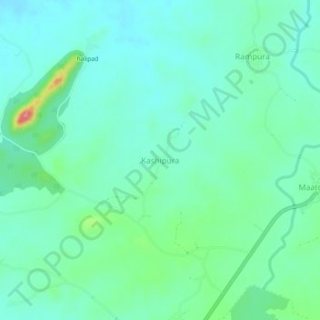 Topografische Karte Kashipura, Höhe, Relief