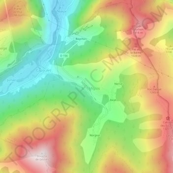 Topografische Karte Arquizat, Höhe, Relief
