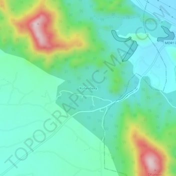 Topografische Karte Rohinibera, Höhe, Relief