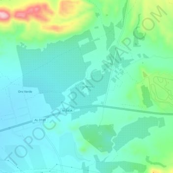 Topografische Karte Los Yesos, Höhe, Relief