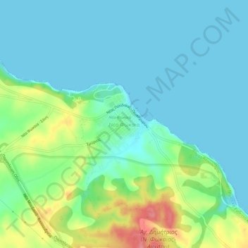 Topografische Karte Nea Fokea, Höhe, Relief