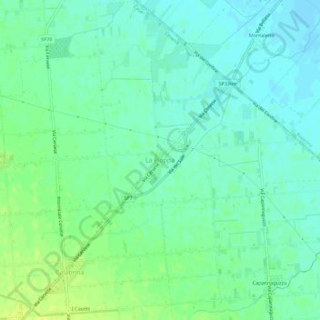 Topografische Karte La Pioppa, Höhe, Relief