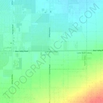 Topografische Karte Cotners Corner, Höhe, Relief