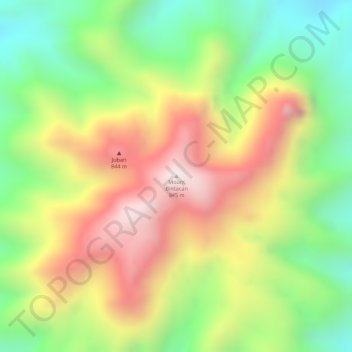 Topografische Karte Mount Bintacan, Höhe, Relief