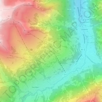 Topografische Karte Empächli, Höhe, Relief