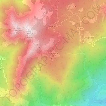 Topografische Karte Cartalavonu, Höhe, Relief