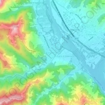 Topografische Karte Piano di Follo, Höhe, Relief