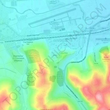 Topografische Karte Dallas, Höhe, Relief