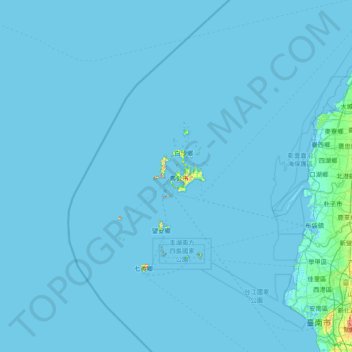 Topografische Karte Landkreis Penghu, Höhe, Relief